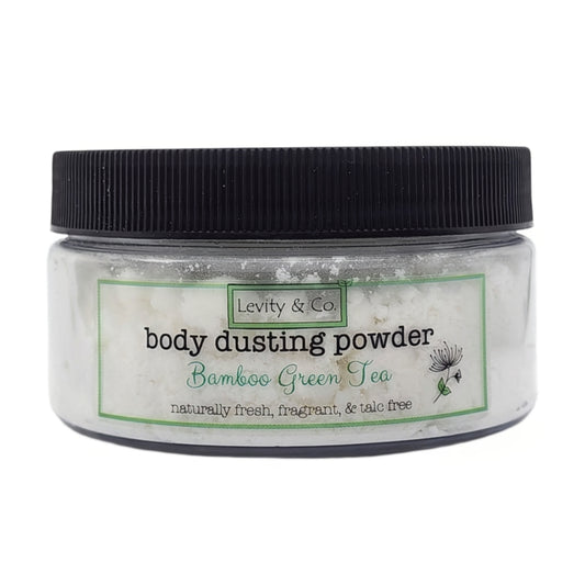 Body Dusting Powder Puff and Container: All Natural Corn Starch Sweat Control, Anti Chafing and Deodorant Dusting Powder